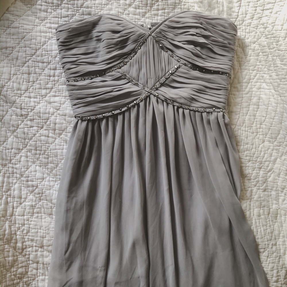Strapless Gray Formal Dress